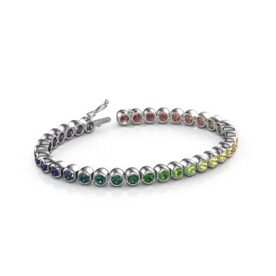 Tennis bracelet Bianca 4 mm rainbow 585 white gold Rainbow sapphire 1 4 mm