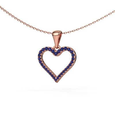 Pendant Heart 8 585 rose gold sapphire 1 mm