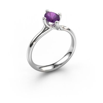 Verlobungsring Dewi Oval 950 Platin Amethyst 7x5 mm