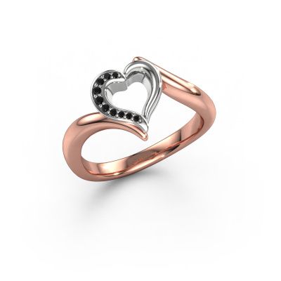 Bague Katlyn 585 or rose diamant noir 0.046 crt