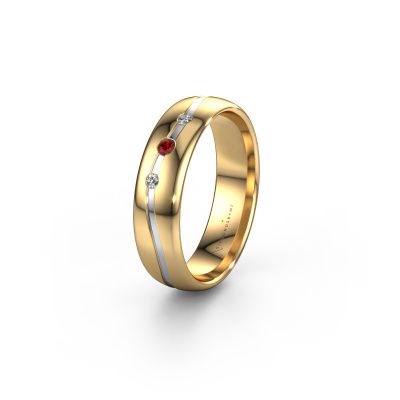 Bague d'amitié WH0907L35X 585 or jaune grenat ±5x1.4 mm