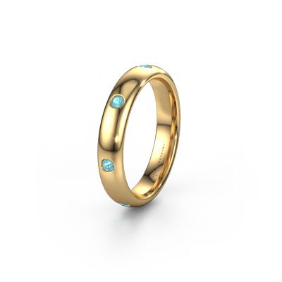 Trouwring WH0105L34BP 585 goud blauw topaas ±4x2 mm
