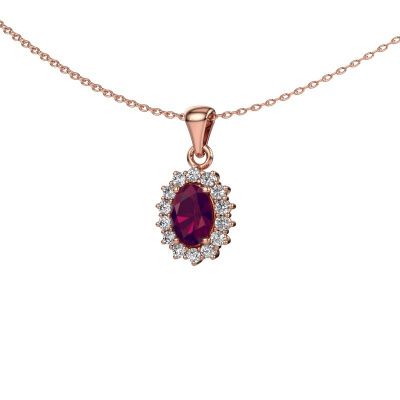 Pendant Margien 585 rose gold rhodolite 7x5 mm