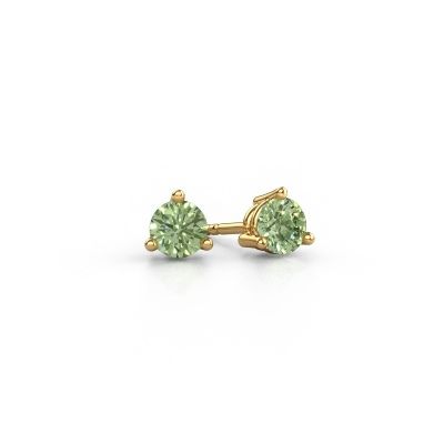 Stud earrings Somer 585 gold green lab grown diamond 4.7 mm