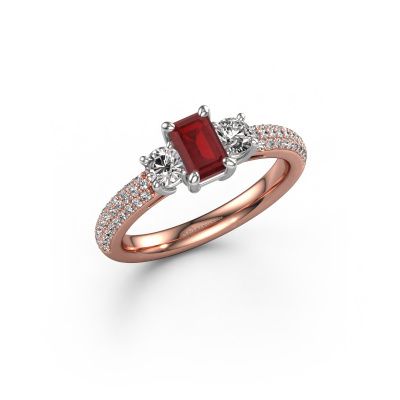 Verlobungsring Marielle EME 585 Roségold Rubin 6x4 mm