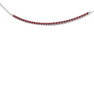 Bar necklace Simona 585 white gold ruby 1.5 mm