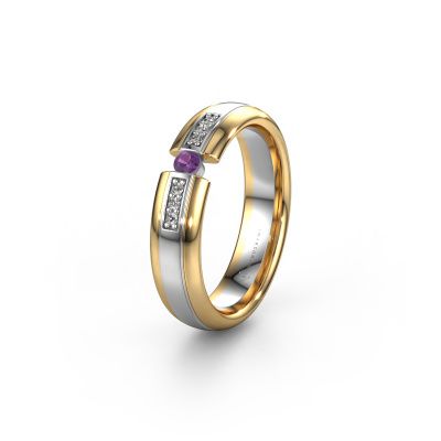Trauring WH2128L26C 585 Weißgold Amethyst ±5x2 mm
