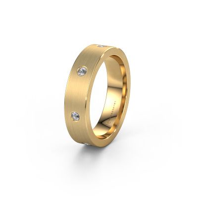 Wedding ring WH0105L15BM 585 gold zirconia 2 mm ±0.20x0.08 in
