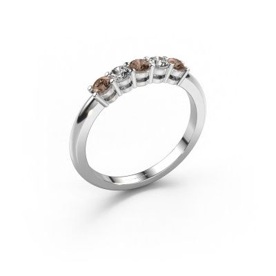 Ring Michelle 5 950 platinum brown diamond 0.50 crt