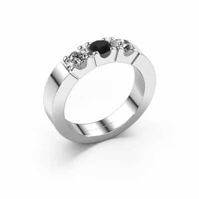 Ring Dana 3 950 Platin Schwarz Diamant 0.80 crt