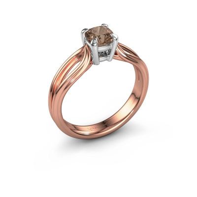 Verlovingsring Antonia cus 1 585 rosé goud bruine diamant 0.70 crt