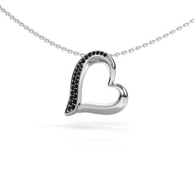 Kette Heart 1 585 Weißgold Schwarz Diamant 0.16 crt