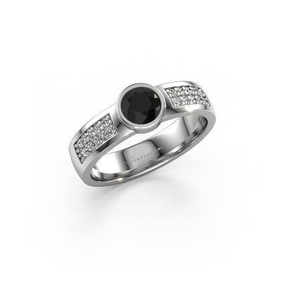 Engagement ring Ise 3 585 white gold black diamond 0.63 crt