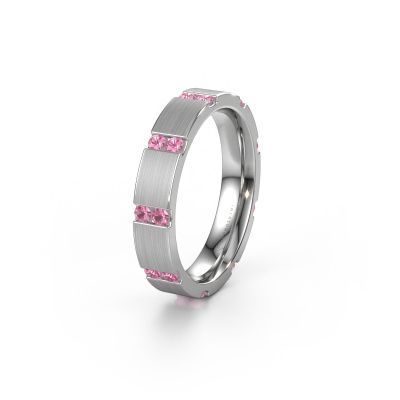 Bague de mariage WH2132L14BM 585 or blanc saphir rose ±4x2.2 mm