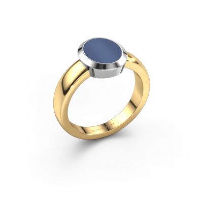 Pinkring Oscar 1 585 goud blauw lagensteen 10x8 mm