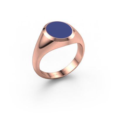 Siegelring Herman 2 585 Roségold Blau Emaille 12x10 mm