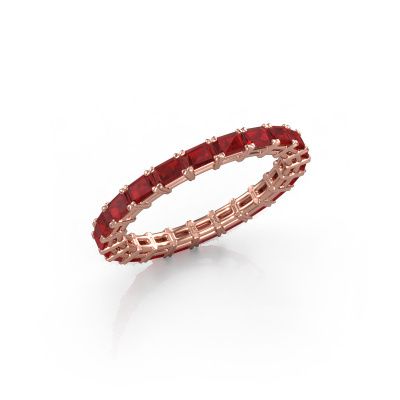 Stackable ring Vivienne EME 3x2 585 rose gold ruby 3x2 mm