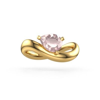 Engagement ring Chloe PER 585 gold morganite champagne 8x6 mm
