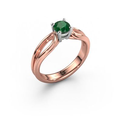 Engagement ring Antonia rnd 1 585 rose gold emerald 5 mm