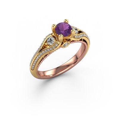 Engagement ring Nikita 585 rose gold amethyst 5 mm