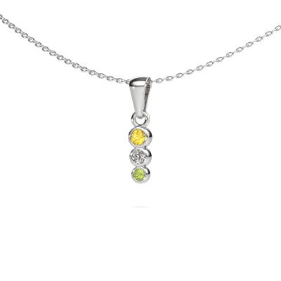 Pendant Felica 585 white gold yellow sapphire 2.7 mm