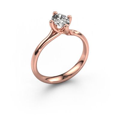Engagement ring Dewi Oval 585 rose gold zirconia 7x5 mm
