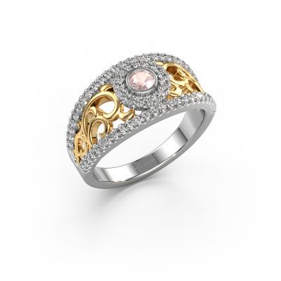 Ring Lavona 585 white gold morganite champagne 3.4 mm