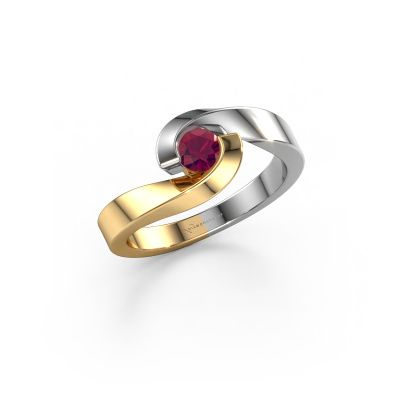 Bague Sheryl 585 or jaune rhodolite 4 mm