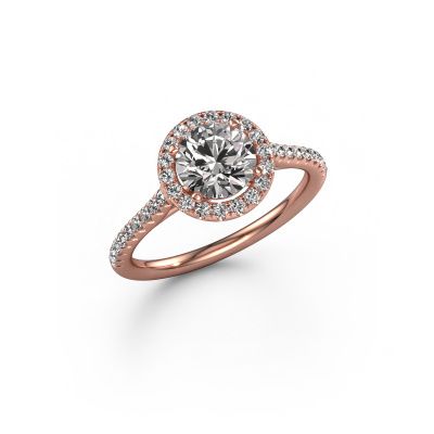 Verlovingsring Seline rnd 2 585 rosé goud zirkonia 6.5 mm