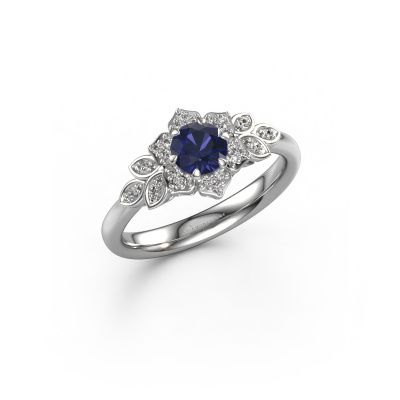 Verlobungsring Tatjana 585 Weißgold Saphir 5 mm