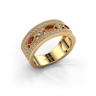 Ring Henna 585 goud robijn 4x2 mm