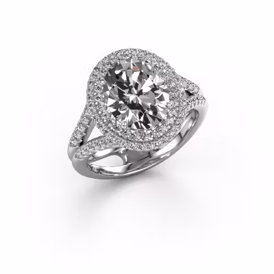 Engagement ring Elvie 950 platinum lab grown diamond 3.295 crt