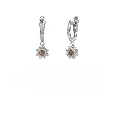 Pendants d'oreilles Camille 2 585 or blanc diamant brun 0.565 crt