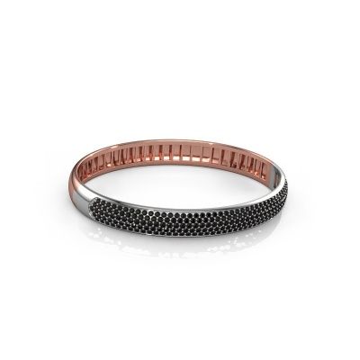 Bracelet jonc Emely 8mm 585 or rose diamant noir 3.643 crt