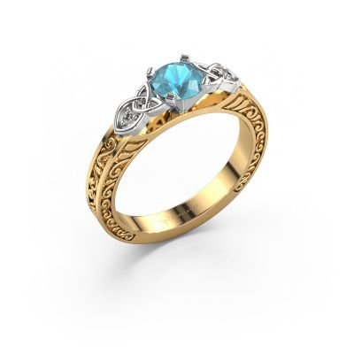 Engagement ring Gillian 585 gold blue topaz 5 mm