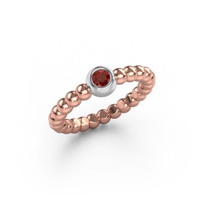 Stackable ring Dini 585 rose gold garnet 3 mm