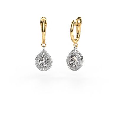 Drop earrings Ginger 1 585 white gold zirconia 7x5 mm