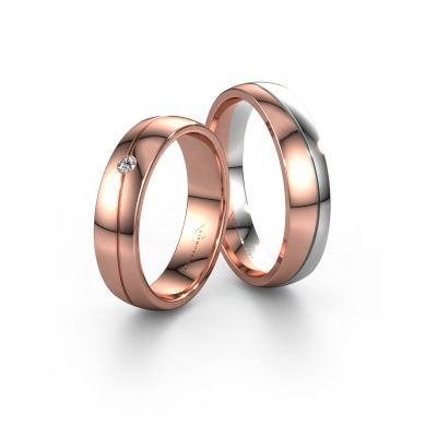 Eheringe set WH0901LM25AP ±5x1.7 mm 14 Karat Weißgold Diamant 0.03 crt