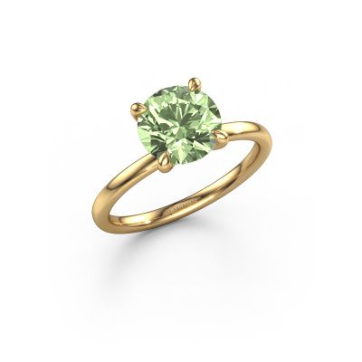 Engagement ring Crystal RND 1 585 gold green lab grown diamond 6.8 mm