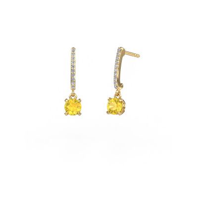 Drop earrings Tanja 1 585 gold yellow sapphire 5 mm