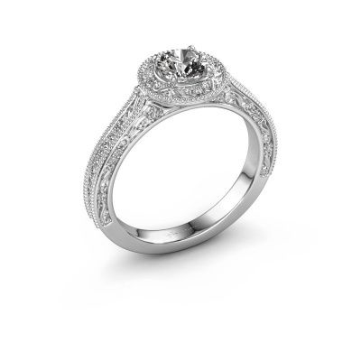 Verlovings ring Alice RND 585 witgoud diamant 0.68 crt
