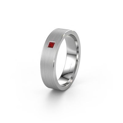 Wedding ring WH0101L15BMSQ 950 platinum ruby ±5x2 mm