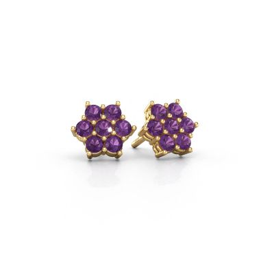Stud earrings Bonita 585 gold amethyst 2.4 mm