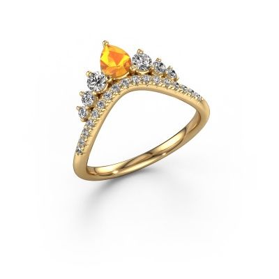Stackable ring Crown B 585 gold citrin 5x4 mm