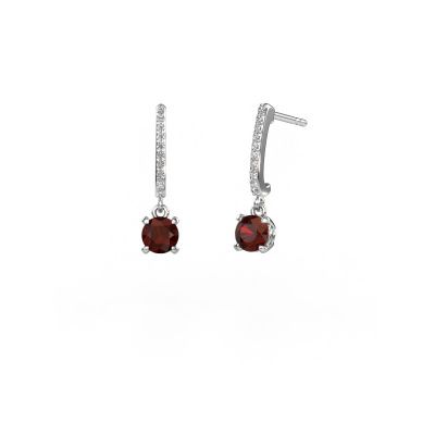 Pendants d'oreilles Tanja 1 585 or blanc grenat 5 mm