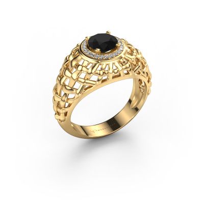 Pinky Ring Jens 585 Gold Schwarz Diamant 1.42 crt