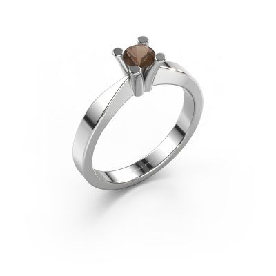 Verlobungsring Ichelle 1 585 Weißgold Rauchquarz 4.2 mm