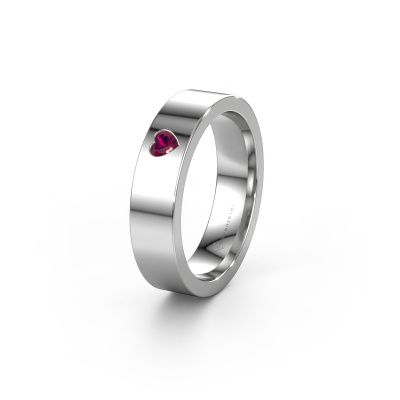 Wedding ring WH0101L15BPHRT 585 white gold rhodolite ±0.20x0.08 in