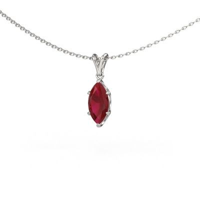 Pendant Sam MRQ 585 white gold ruby 10x5 mm