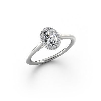 Verlovingsring Seline ovl 1 585 witgoud lab-grown diamant 0.49 crt